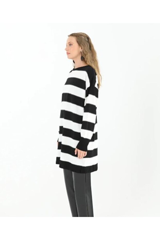 Çizgili Simli Triko tunik - 3