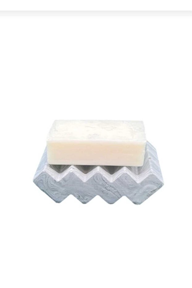 Marble Patterned Bathroom Kitchen Toilet Concrete Solid Soap Dish Zigzag Model - 2