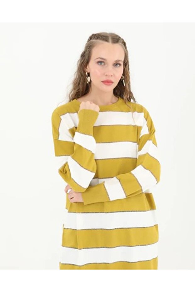 Çizgili Simli Triko tunik - 4