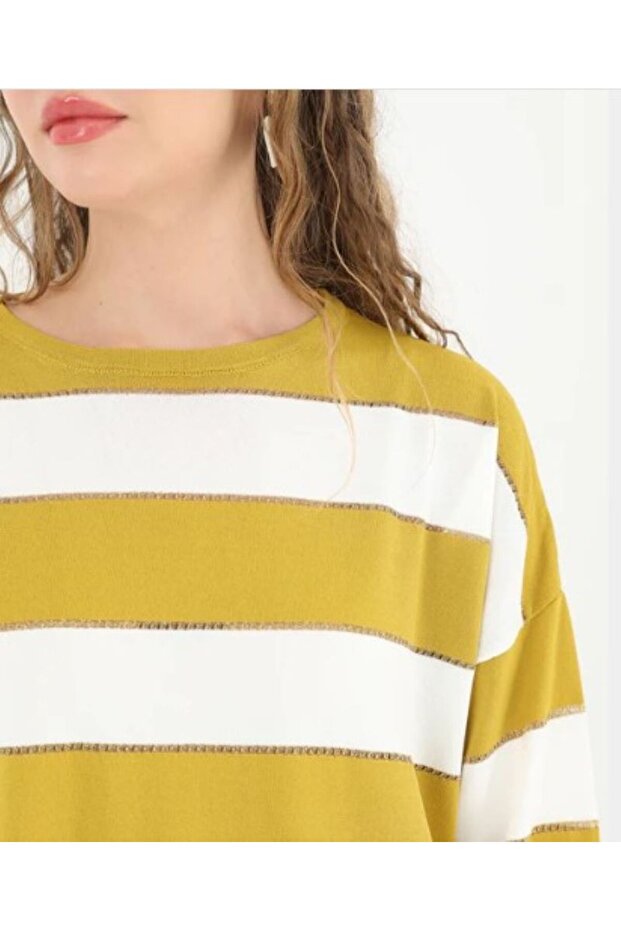 Çizgili Simli Triko tunik - 5