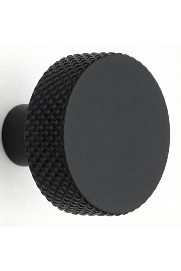 9129.04 Matte Black Furniture Button | Cupboard and Wardrobe Handle