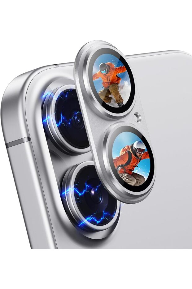 Compatible with iPhone 17 / 16 / 16 Plus - Metal Full-Cover Adhesive Camera Protector Shockproof —