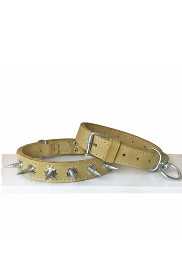 Double Layer Studded Leather Collar - 1