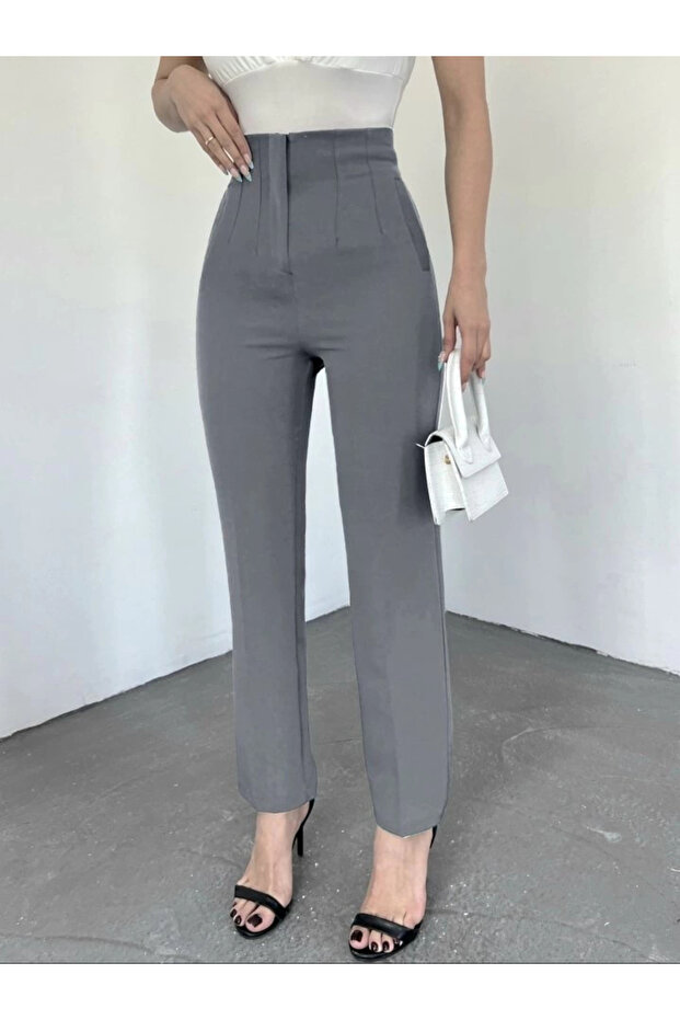 بنطال الجزرة المطوي من زرا - رمادي - 1