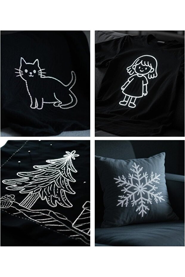 Embroidery Thread Set 10 Spools - 1000 m, Reflective Colors - 5