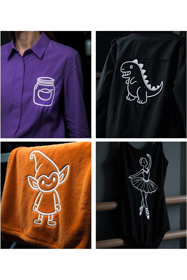 Embroidery Thread Set 10 Spools - 1000 m, Reflective Colors - 4