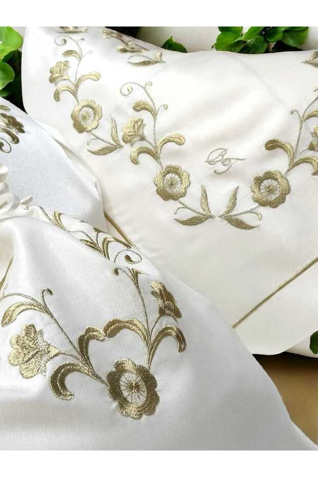 Sim İşlemeli Beyaz Bohça Seti - 5
