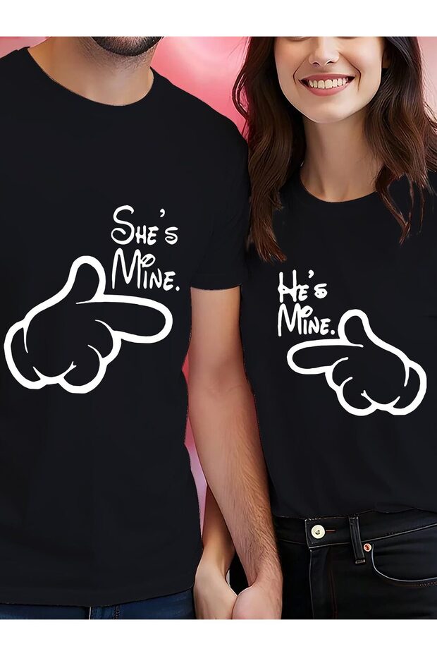 Unisex Couple Combination 1 Piece Men's Model Valentine's Day Printed Comfortable Fit T-Shirt