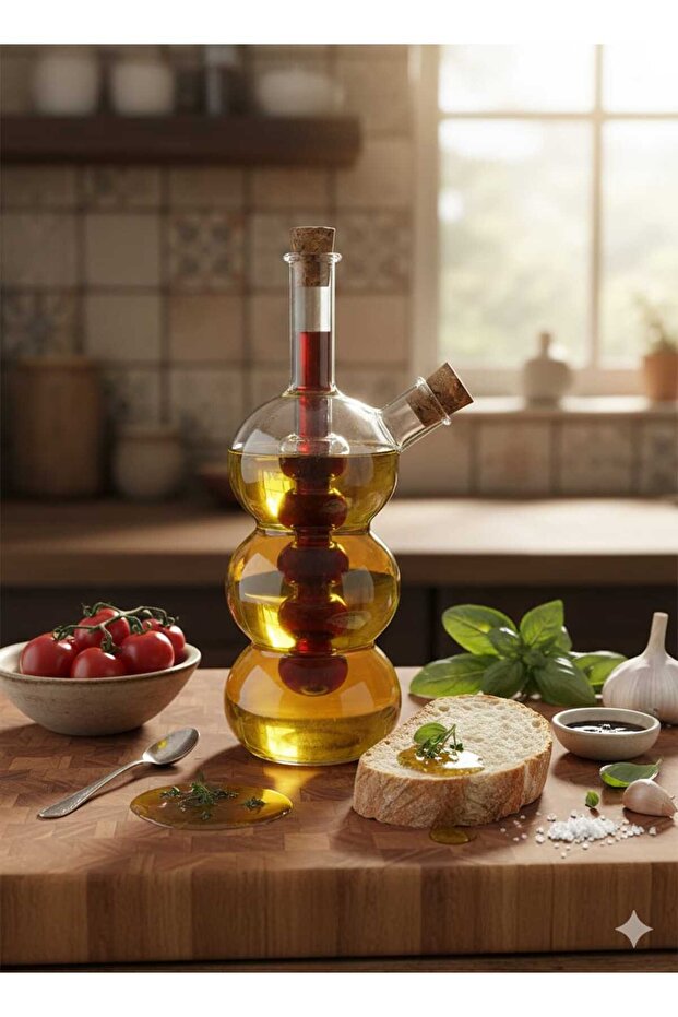 وعاء زيت من زجاج البلاس البوروسيليكات، مناسب للزينة وعملي للغاية