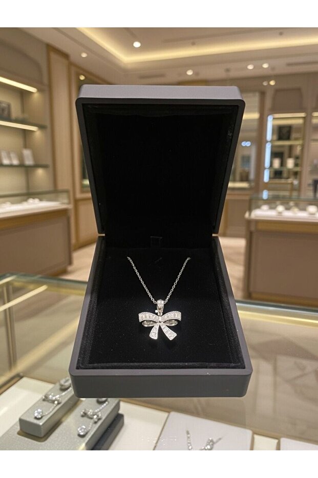 KURDELE SÜSLEMELİ 925 AYAR GÜMÜŞ KOLYE - 4