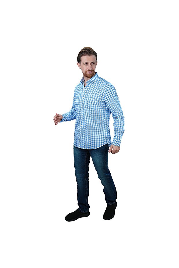 Men's Wrinkle-Free Long Sleeve Cotton Oxford Shirt
