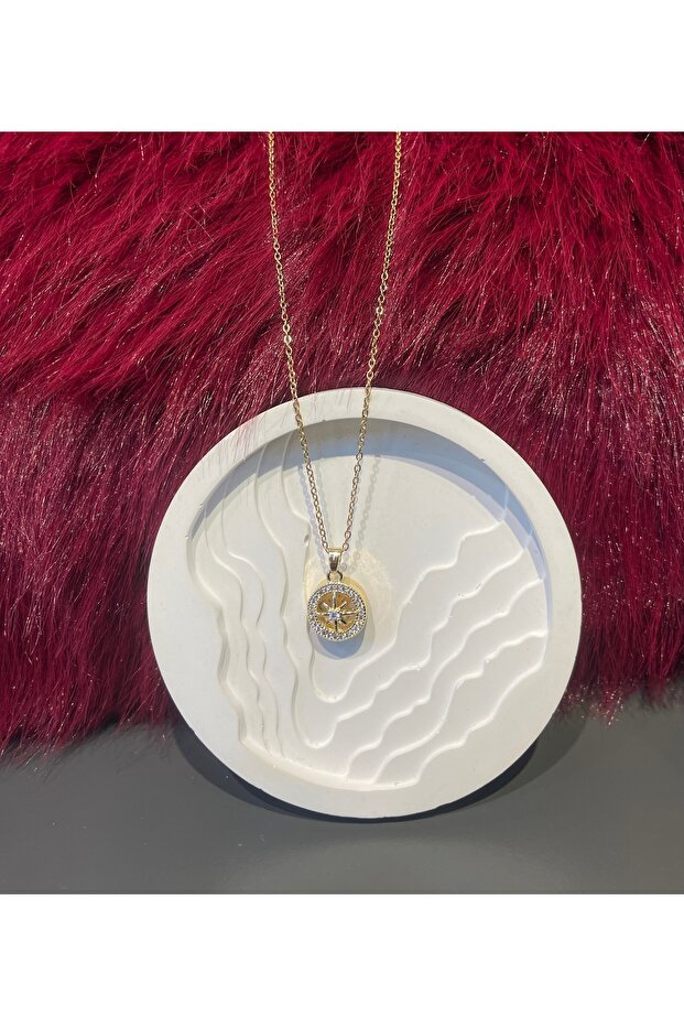 Minimal pusula Çelik kolye - 1