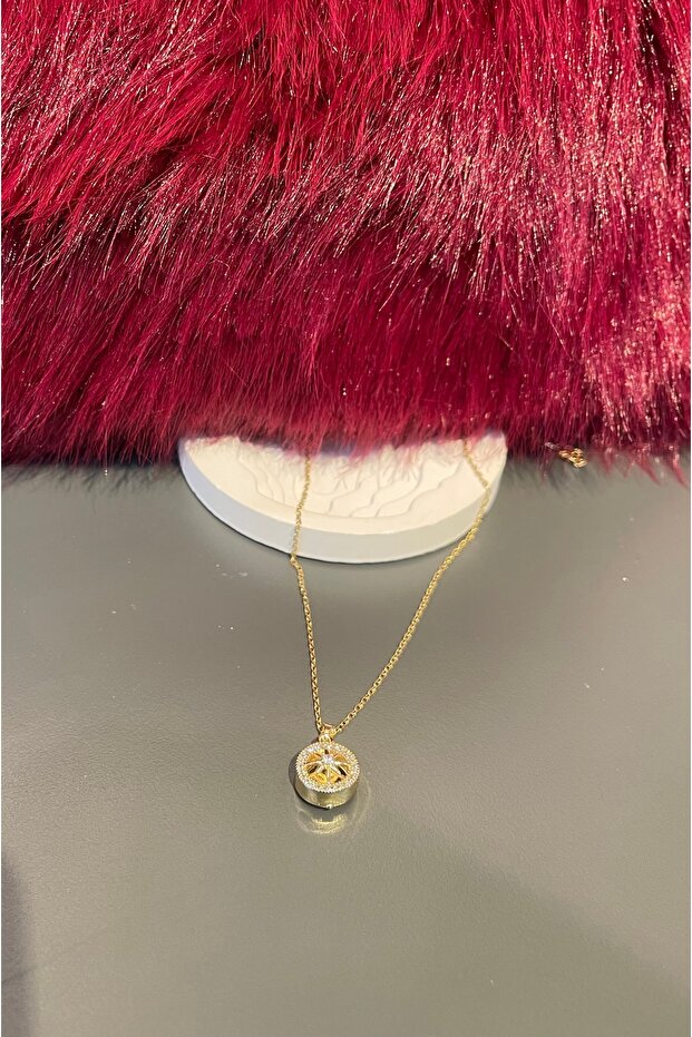 Minimal pusula Çelik kolye - 3