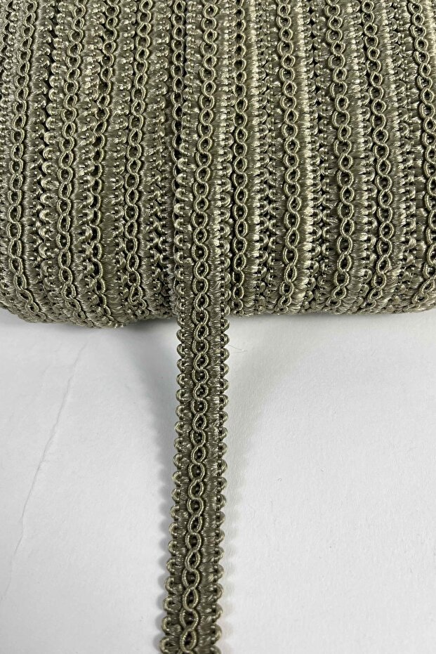 Dark Mold Green Stitched Ram Horn Ribbon – Decorative Border Trim and Handcrafted Accessory (3 Meters)