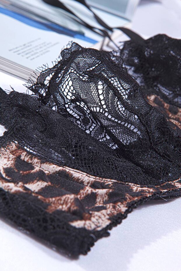 طقم حمالة صدر بنقشة الفهد - 7