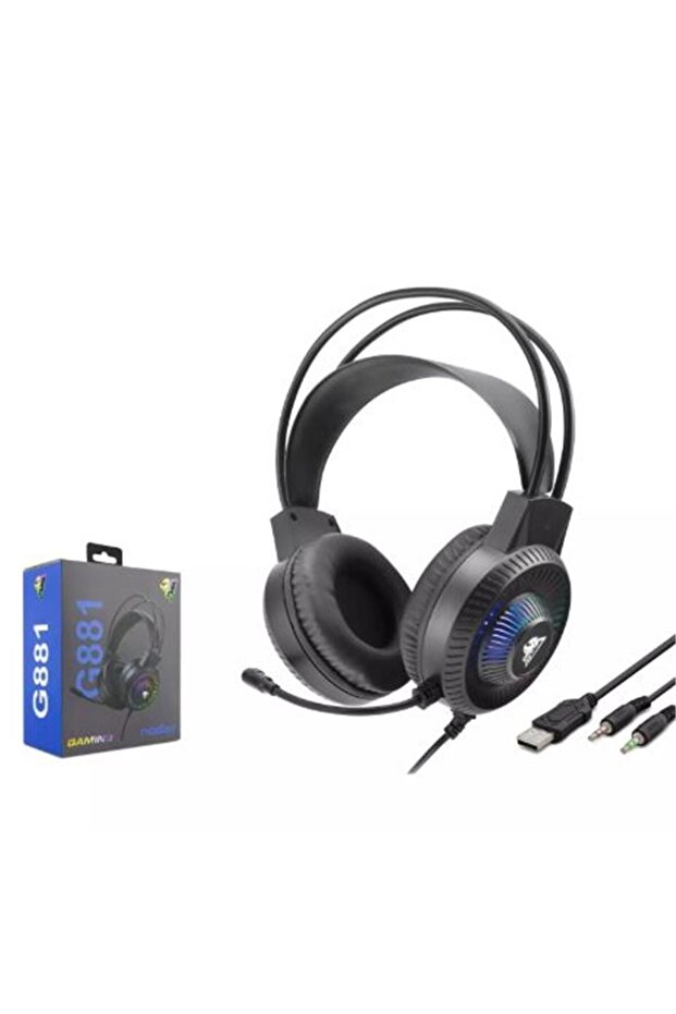 سماعة الألعاب data-ez688 G881 2-3.5 ملم + يو إس بي أسود