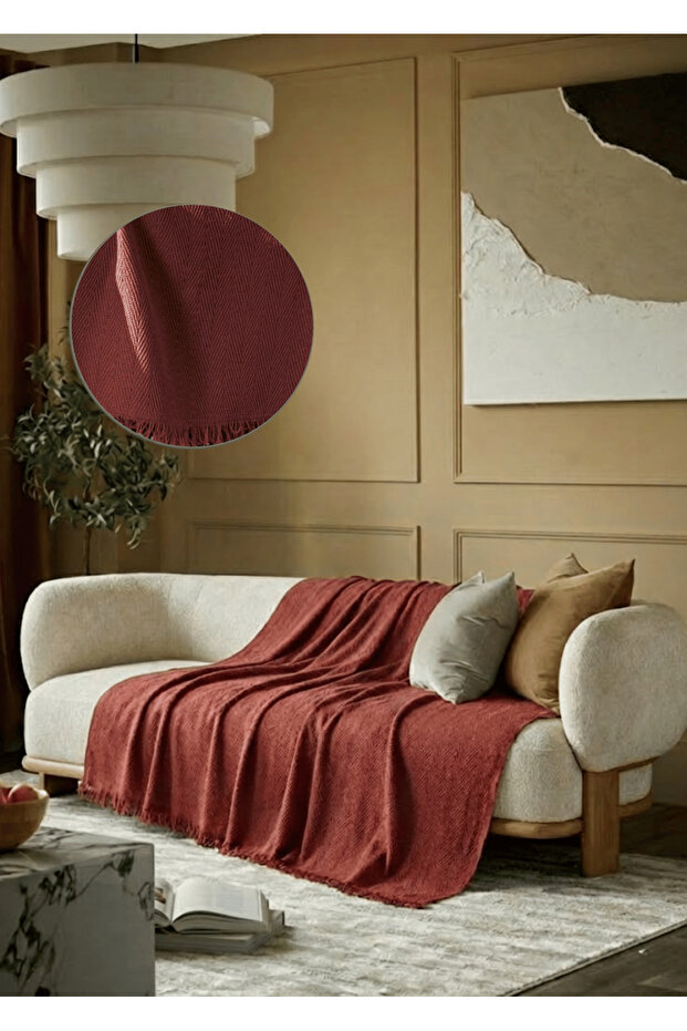 Cotton Multi-Purpose Sofa Cover 170X200 cm – Soft Textured, Modern Striped