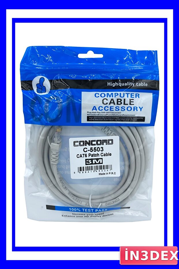 كابل اتصال إيثرنت بطول 3 أمتار بمعيار CAT6 - 1