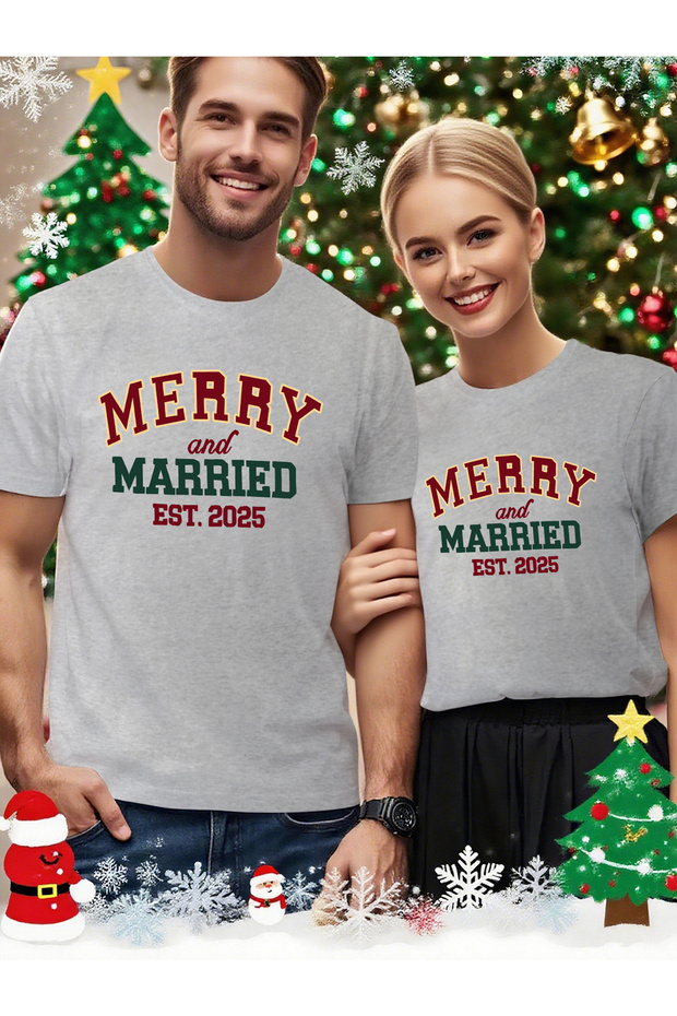 Double Matching Set 1 Men's Model Valentine's Day Printed Relaxed Fit T-shirt