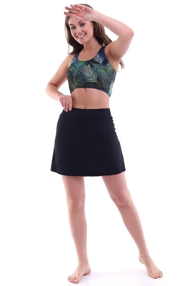 Women's Shorts with Skirt Badi Bikini Set with Attached Chest Pad Sewn into the Badi Underwear Available