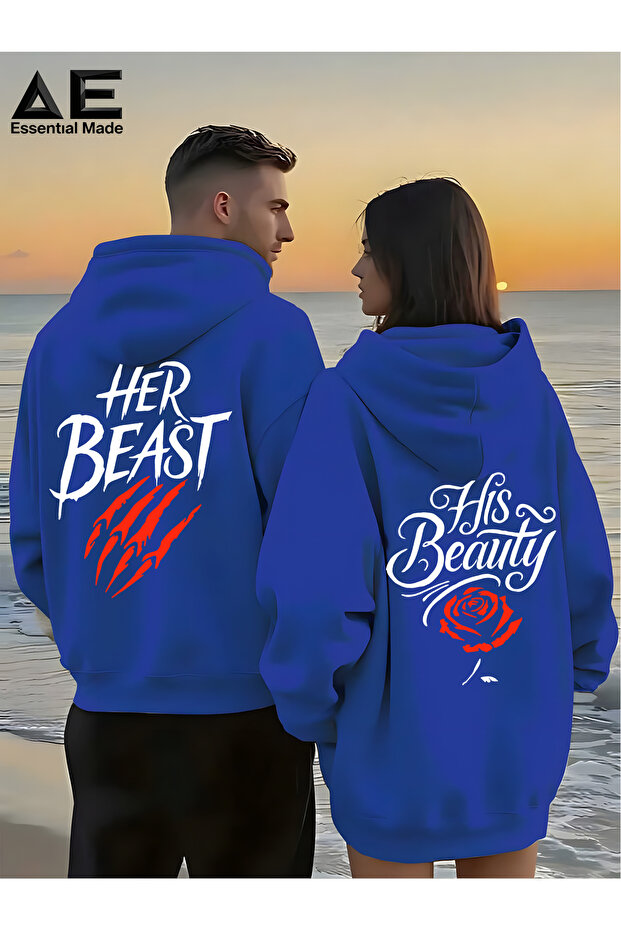 Double Matching Set 1 Men's Model Valentine's Day Printed Relaxed Fit T-shirt