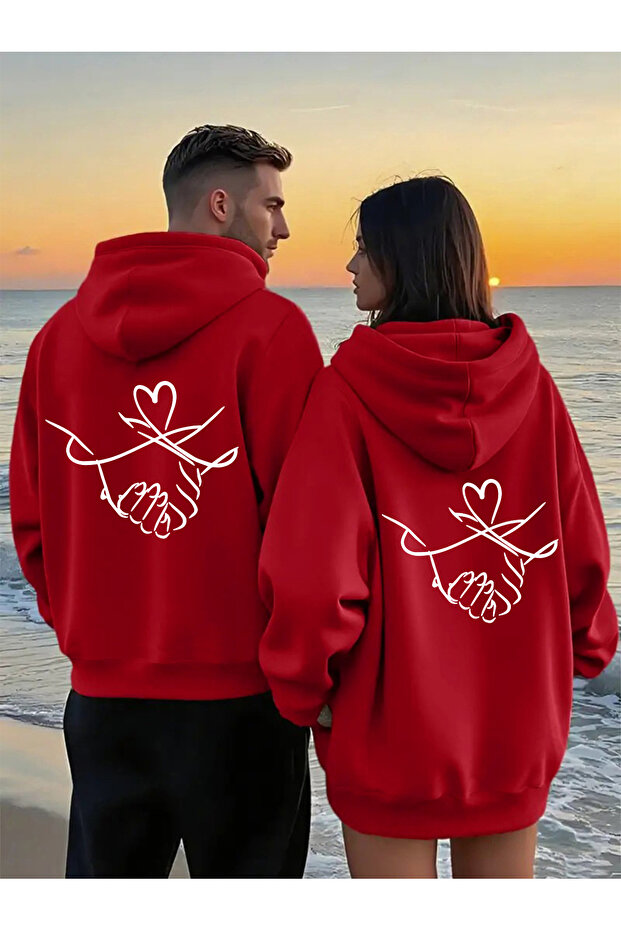 Double Matching Set 1 Men's Model Valentine's Day Printed Relaxed Fit T-shirt