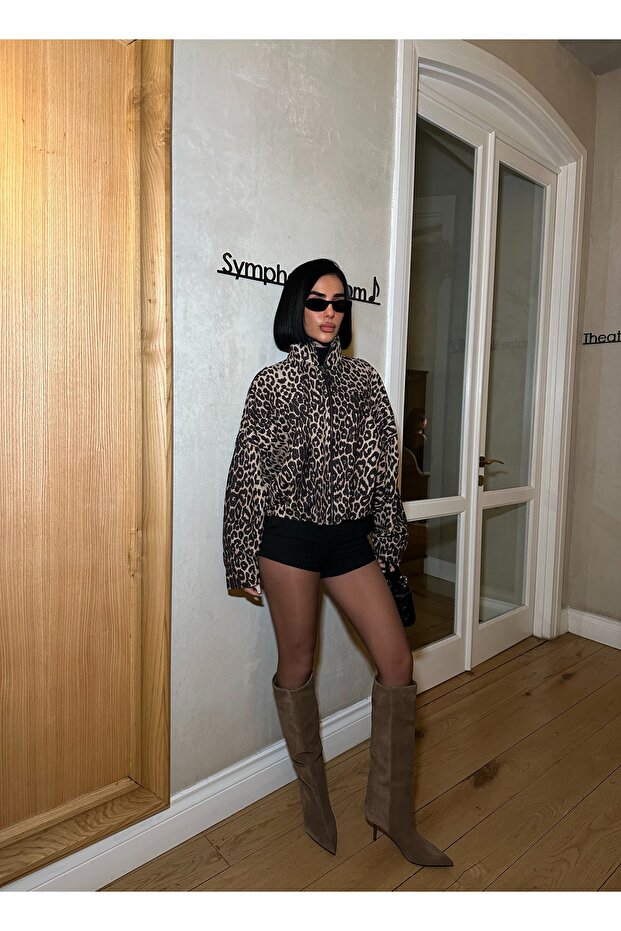 سترة بومبر موسمي بنقشة الفهد - 2