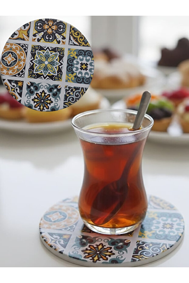 مجموعة من 6 قواعد أكواب زخرفية على شكل فطر