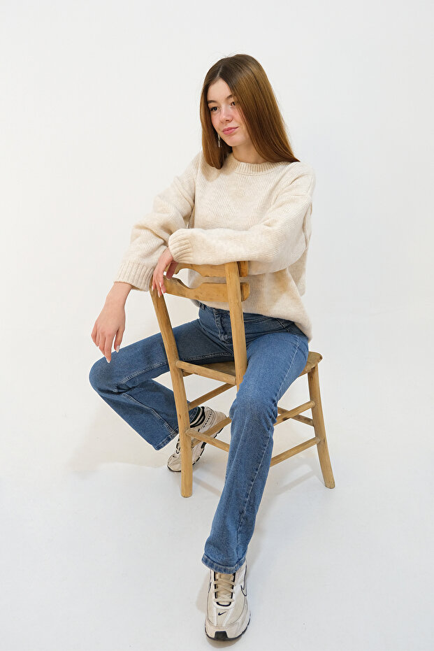 BEJ RENK TRİKO KAZAK - 1