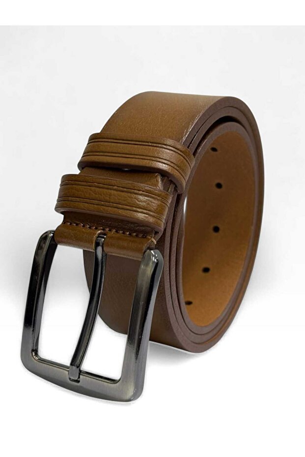 Genuine Leather Belt Tan 4.5 cm Sports