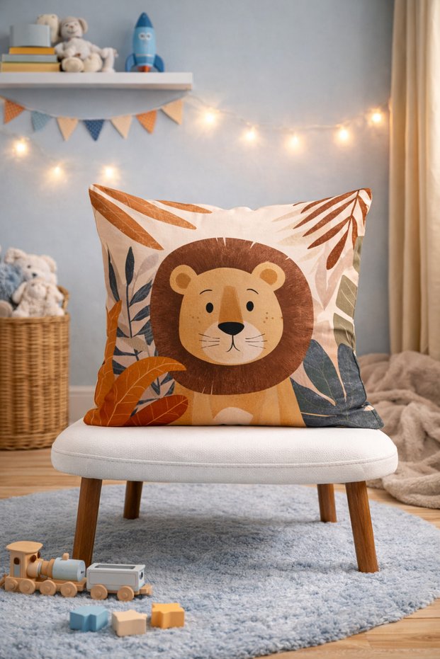 Baby Room Decorative Lion Pillow Case Sweet Lion Baby Boy & Kids Room Decor