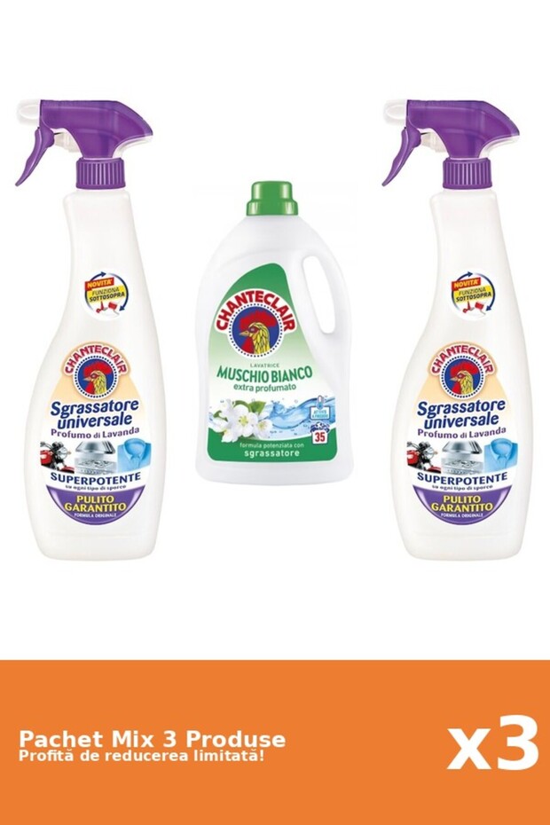 Set 3 Mix Chanteclair: 2 Degresant, 1 Detergent