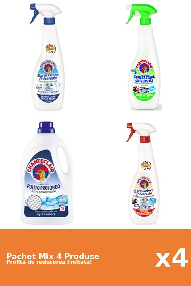 Set 4 Mix Chanteclair: 3 Degresant, 1 Detergent - 1