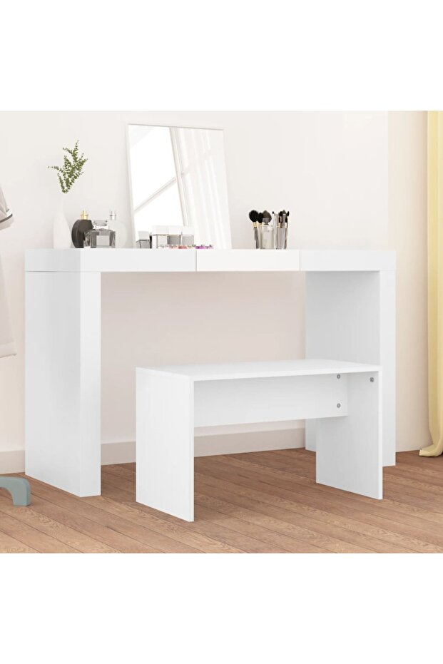 Dressing Stool White 70x35x45 cm Engineered Wood
