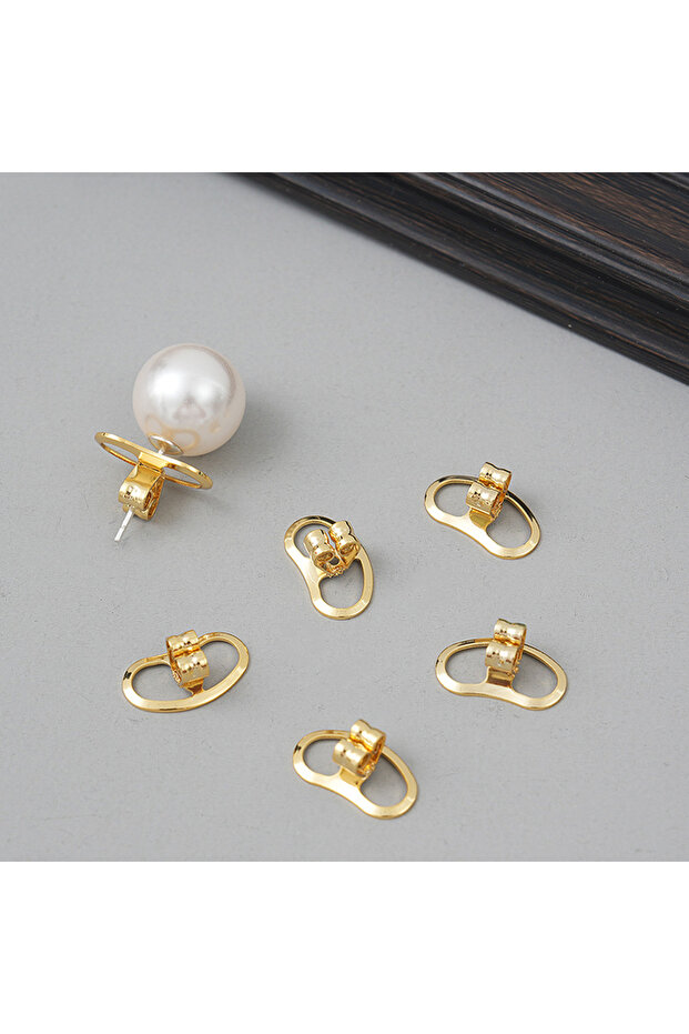 Golden 4pcs Metal Earring Lifters Backs Stopper Fastener For DIY Ear Stud Plug Replacement Jewelry M