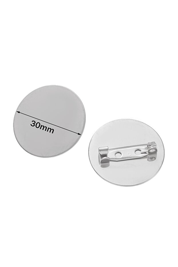 Steel 30mm 5pcs/Lot Stainless Steel 15-30mm Flat Round Brooches Cabochon Settings Base Blank Tray Fo