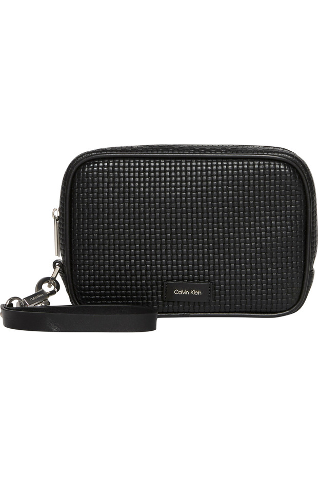 EMBOSSED WOVEN ZIP POUCH - 1