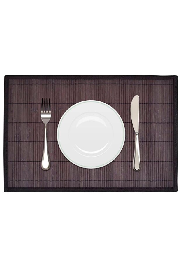 6 Bamboo Placemats 30 x 45 cm Dark Brown