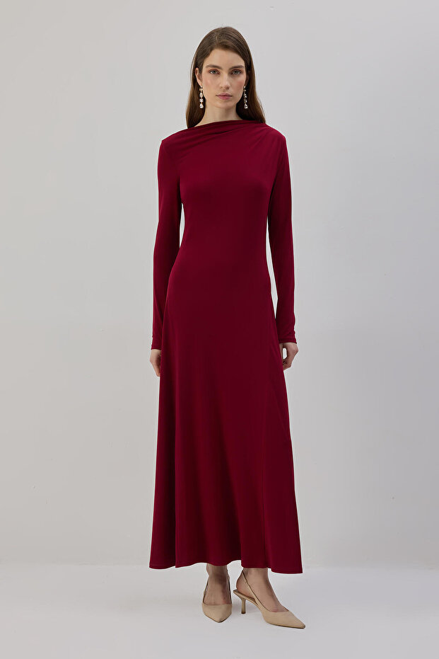 UZUN KOLLU BASIC ÖRME ELBİSE - 1