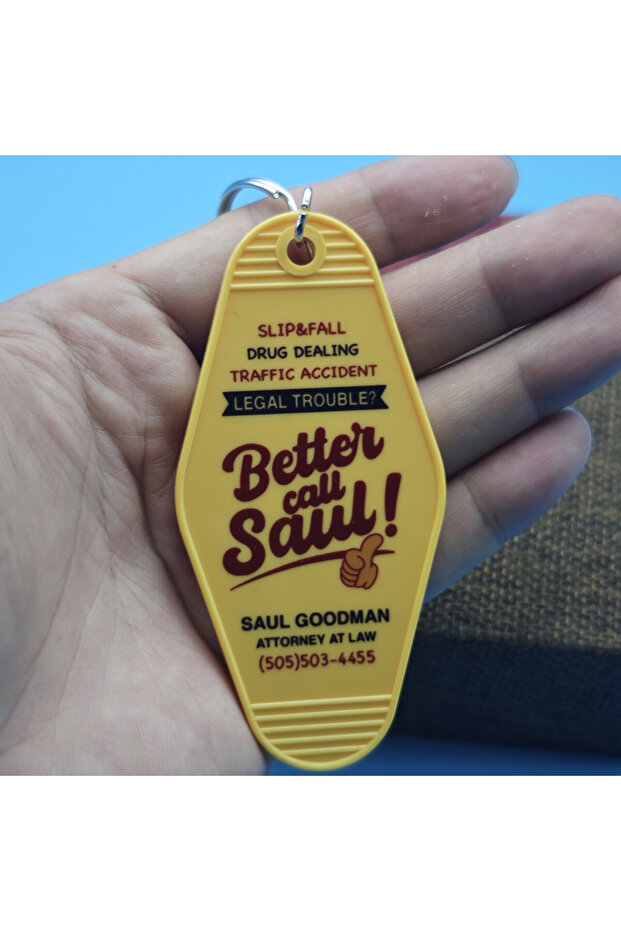 YELLOW Breaking Bad Better Call Saul Goodman Keychain LWYRUP License Plate Keyring Vintage TV Series