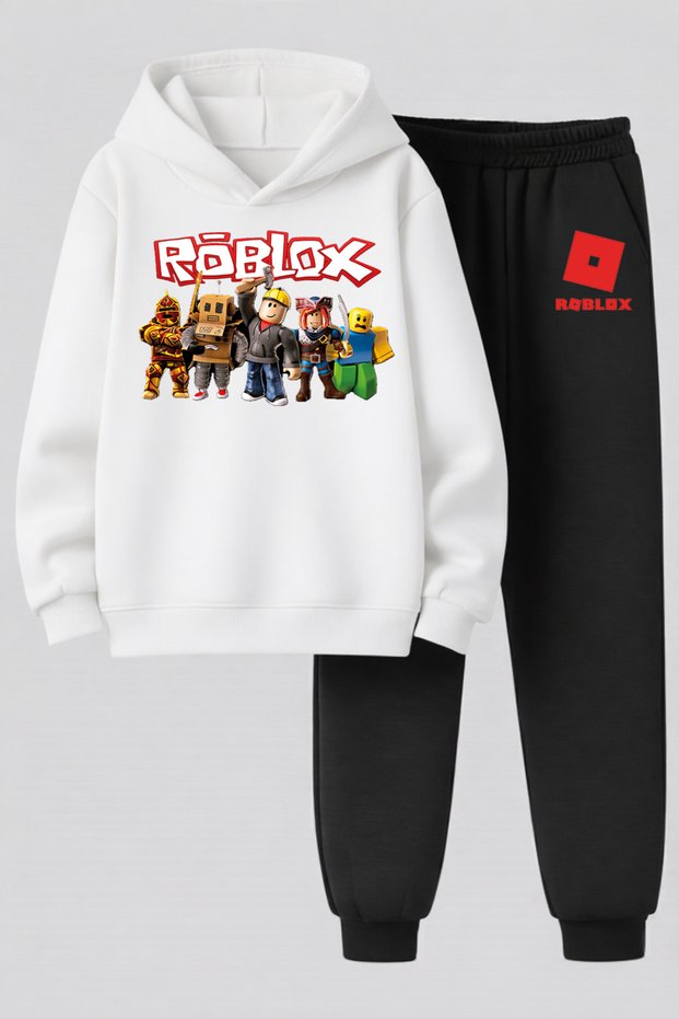 Roblox Printed 3-Ply Quality Sweatshirt and Trackpants Children's Bottom-Top Set