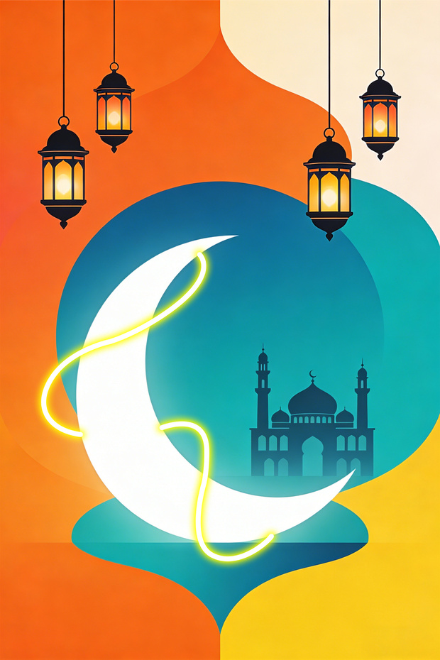 لوحة جدارية مؤطرة بإضاءة نيون - 1