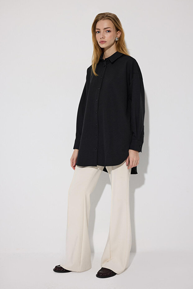 OVERSİZE KREP GÖMLEK - 3