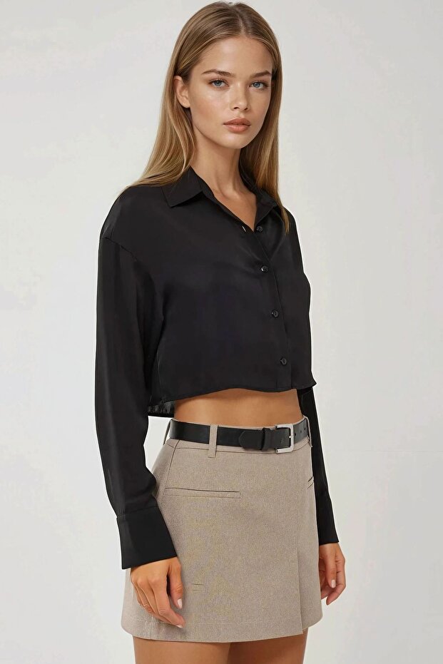 Dokuma Mini Şort Etek - 1