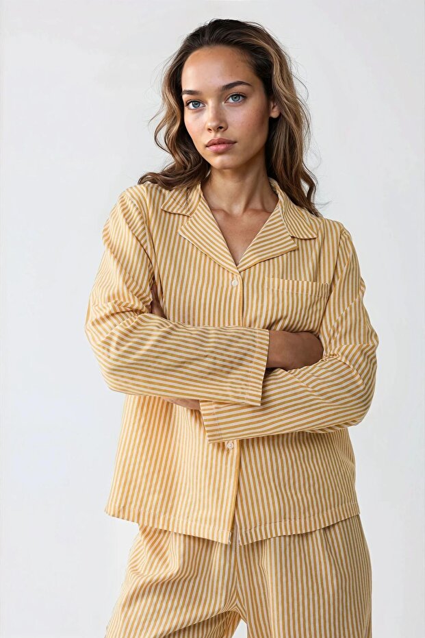 Σετ Πιτζάμες Ριγέ Βαμβακερές - 4