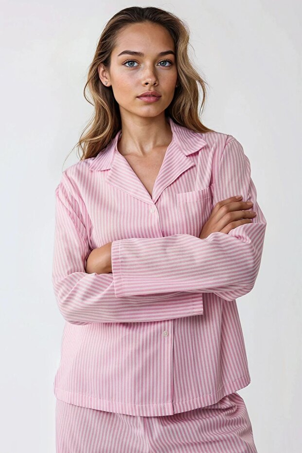 Σετ Πιτζάμες Ριγέ Βαμβακερές - 5