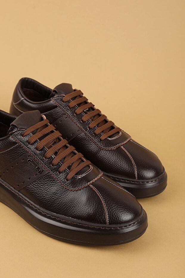 Genuine Leather Inside and Out Daily Comfortable Shoes Mals.348 Brown