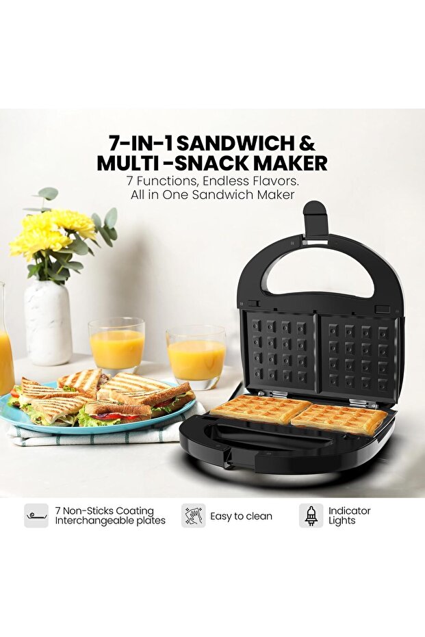 صانع الساندويتشات والوجبات الخفيفة المتعددة 7 في 1 - 4