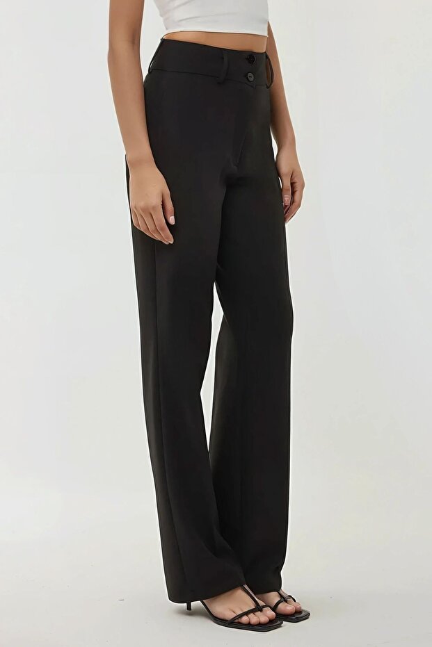 Yüksek Bel İspanyol Paça Pantolon - 1