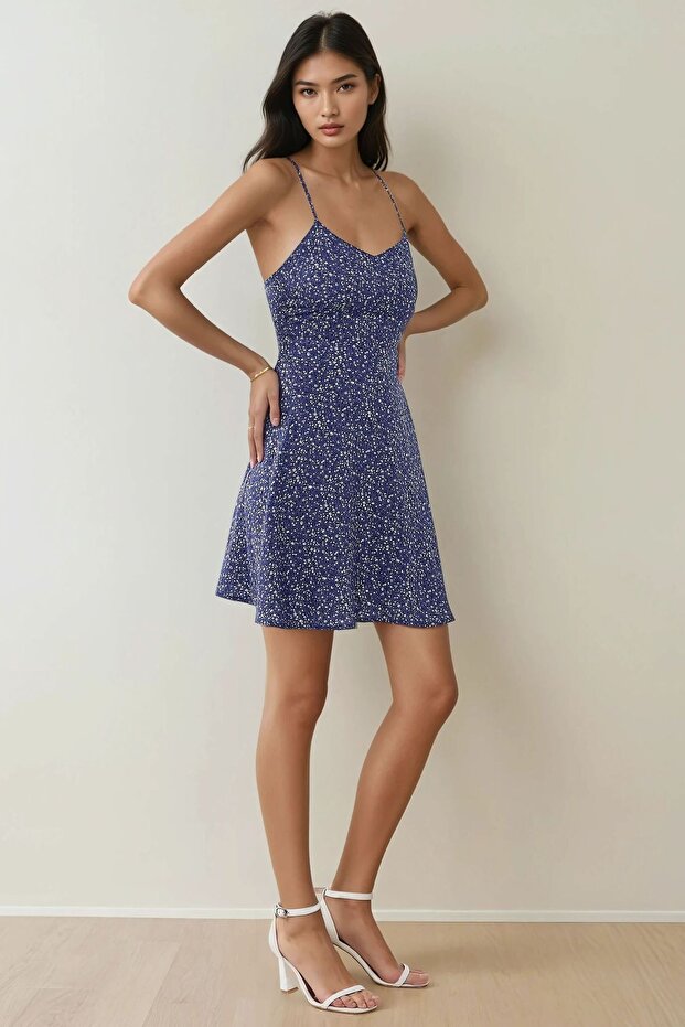 Floral Patterned Mini Dress - 4